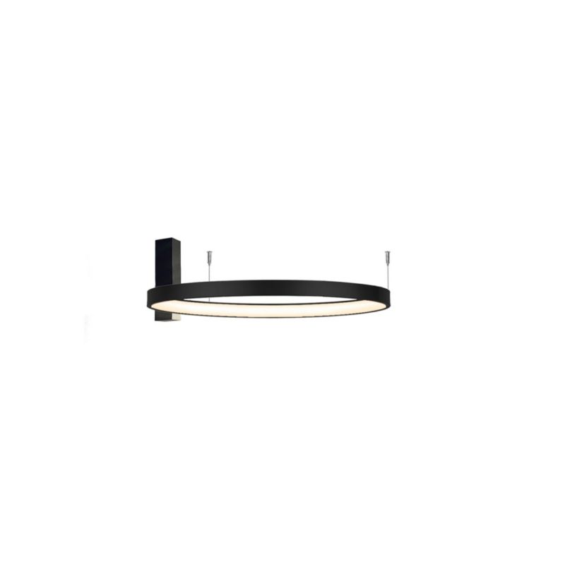 Lampa sufitowa wisząca Shilo Agari 3300 czarna ring wbudowany LED 35W 1 szt.