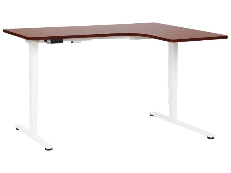 Biurko regulowane Elektryczny Prawostronny Ciemne drewno Destines 160 x 109 cm 1 szt.