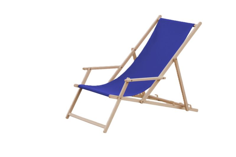Leżak ESUNBED POLSKA Ogrodowy Plażowy Drewniany Składany niebieski zestaw 2 szt.