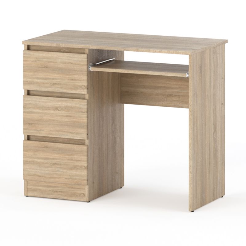 Biurko Hurtownia-Mebli Szuflady 3 Hugo 3SZ 90cm Dąb Sonoma Dąb Sonoma 90x50x77 cm 1szt.