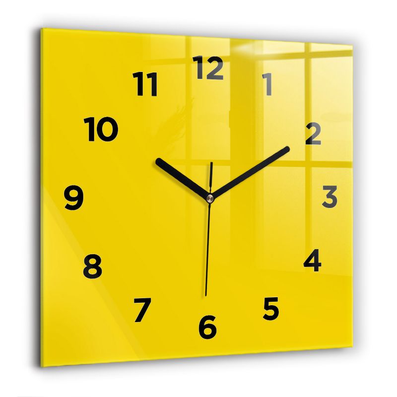 Zegar z czarnymi wskazówkami Wallfluent 60x60 cm Żółty 1 szt.