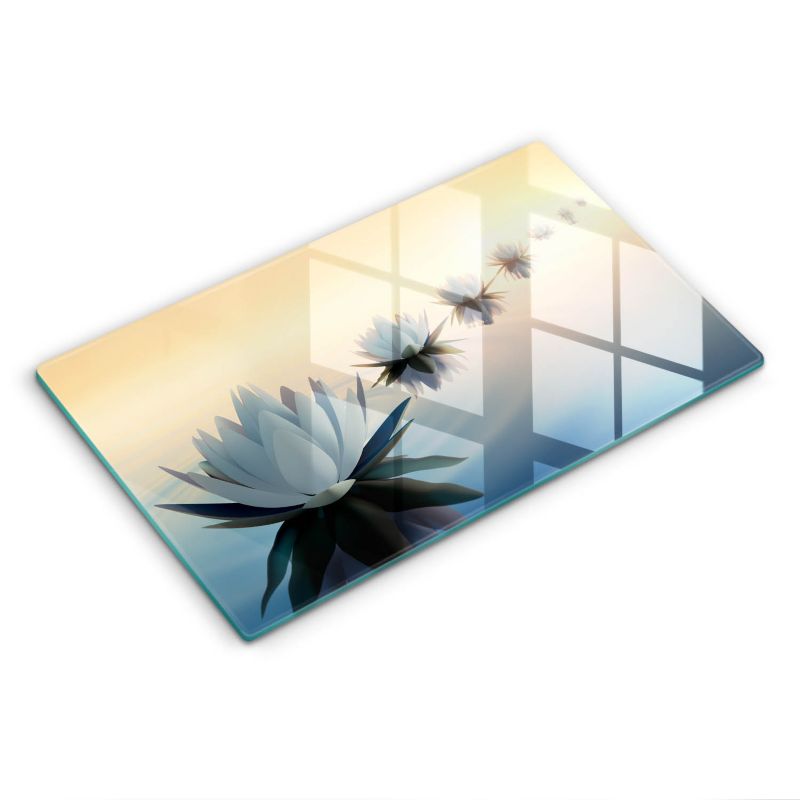 Szklana deska do krojenia Wallfluent 52x30 cm Kwiaty lilie na wodzie 1 szt.