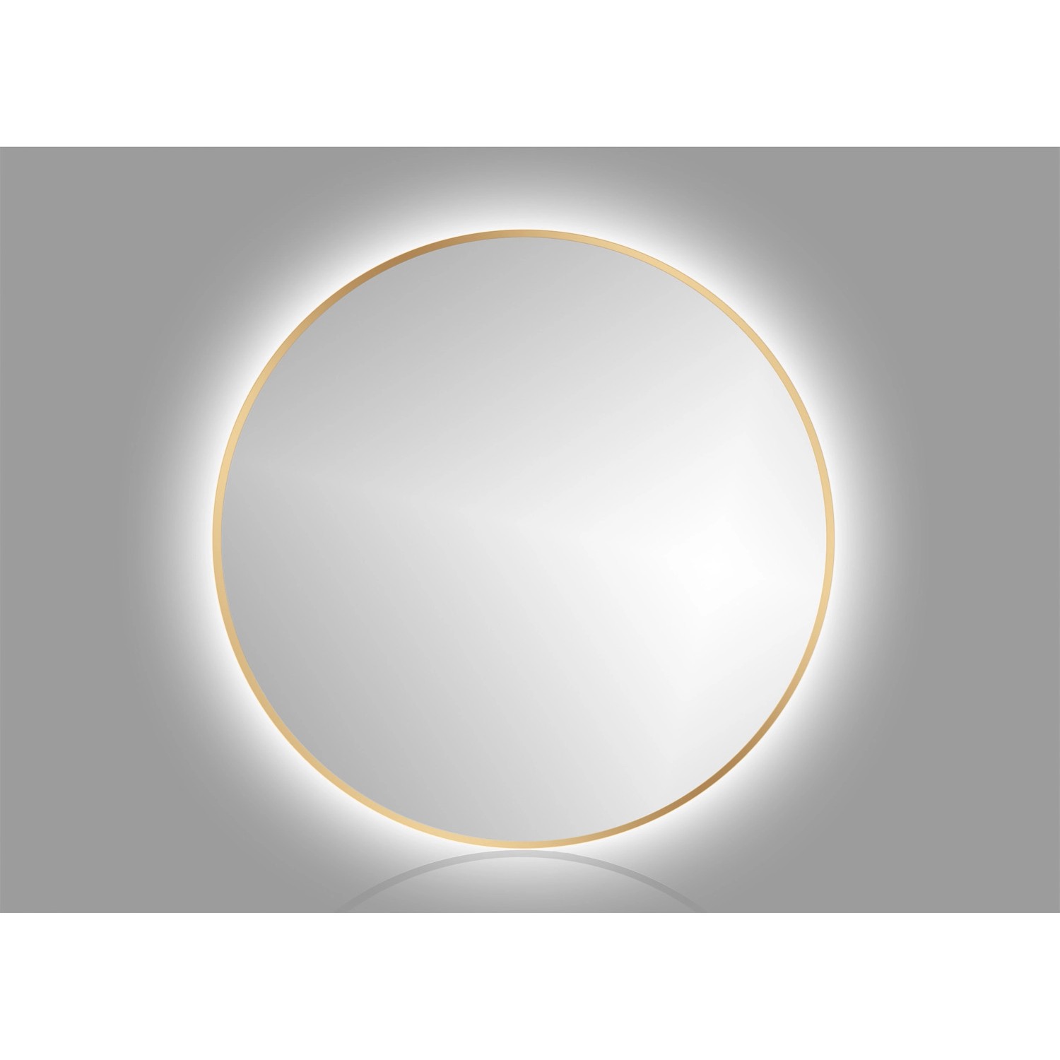 Lustro z LED Round Line Cosmetic złota rama 100