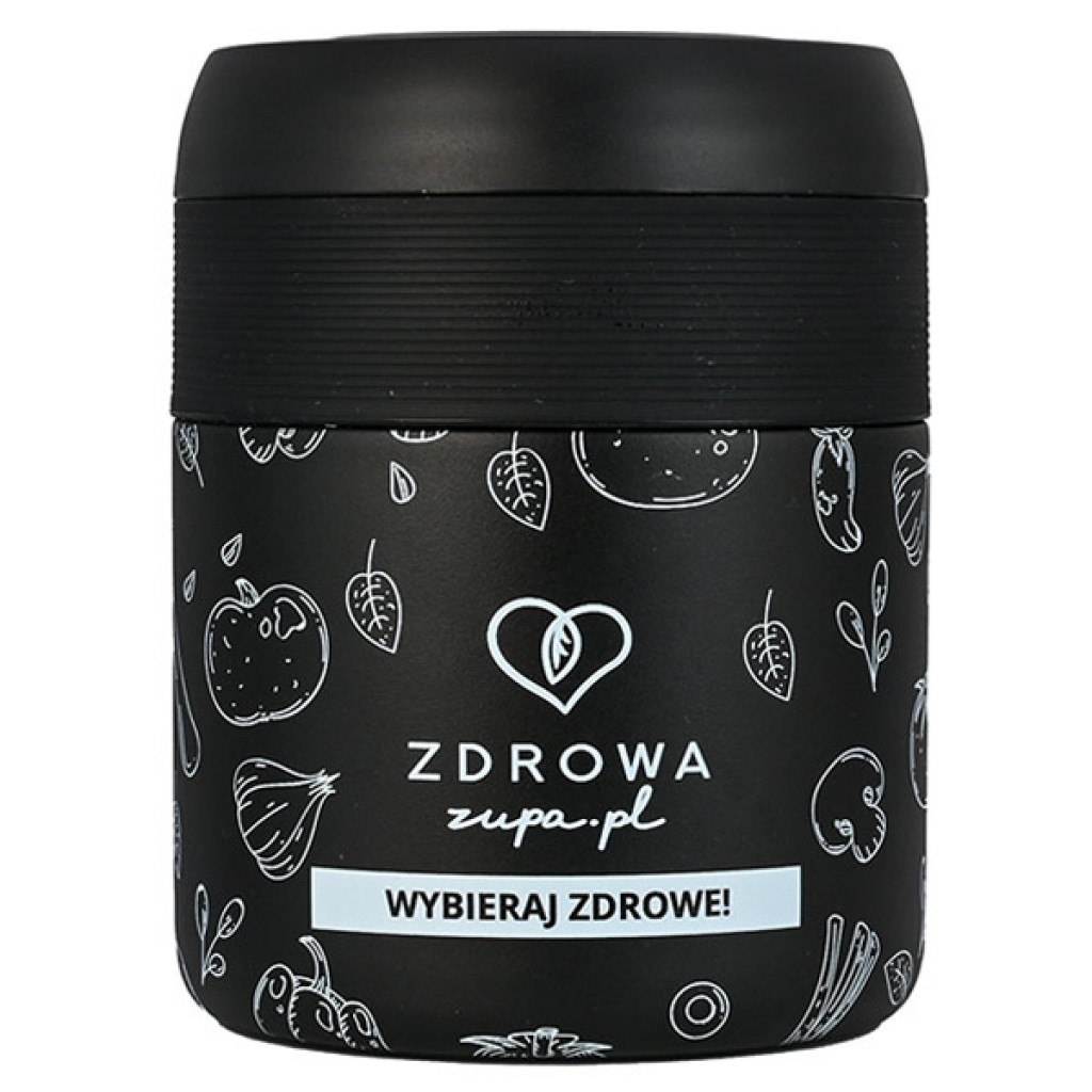 Czarny termos zupowy