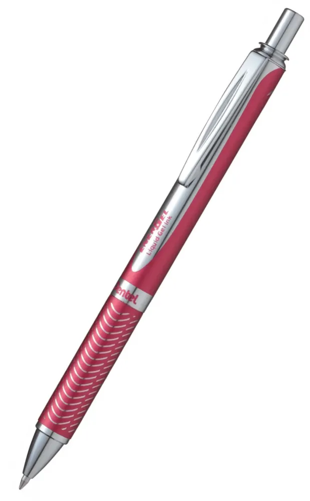 Pióro kulkowe Pentel EnerGel BL407, 0.7mm, w etui, niebieski, obudowa czerwona