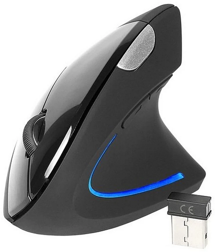 Myszka bezprzewodowa Tracer Flipper, pionowa, optyczna, czarny