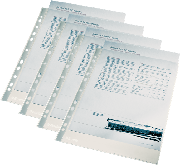 10x Koszulki krystaliczne Esselte, A4, 40μm, 100 sztuk, transparentny