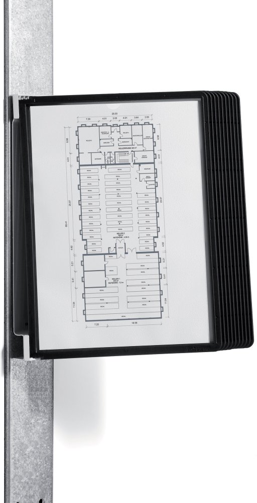 System paneli informacyjnych Durable Vario Magnetic Wall 10, ścienny, magnetyczny, A4, 10 paneli, czarny