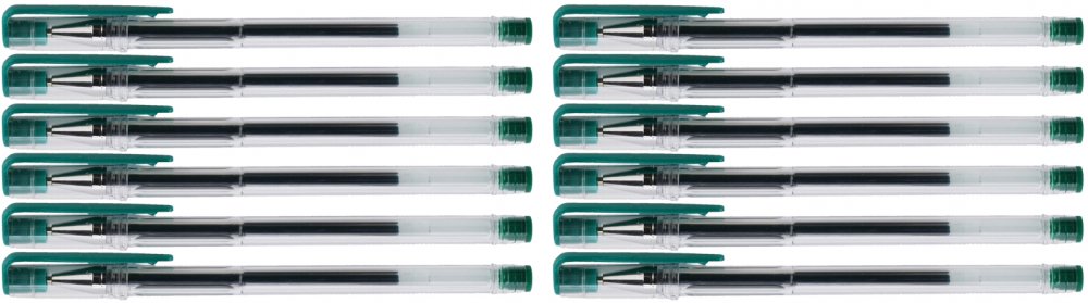 12x Długopis żelowy D.Rect, 3006, 0.5mm zielone