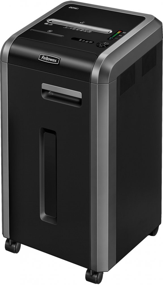 Niszczarka Fellowes 225Ci, ścinek 4x38mm, 24 kartki, P-4/T-4/O-1 DIN, czarny