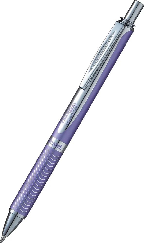 Pióro kulkowe Pentel EnerGel BL407, 0.7mm, w etui, niebieski, obudowa fioletowa
