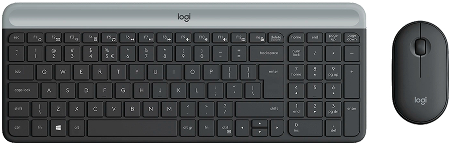 Klawiatura i mysz bezprzewodowa Logitech MK470 Slim Wireless Combo, grafitowy