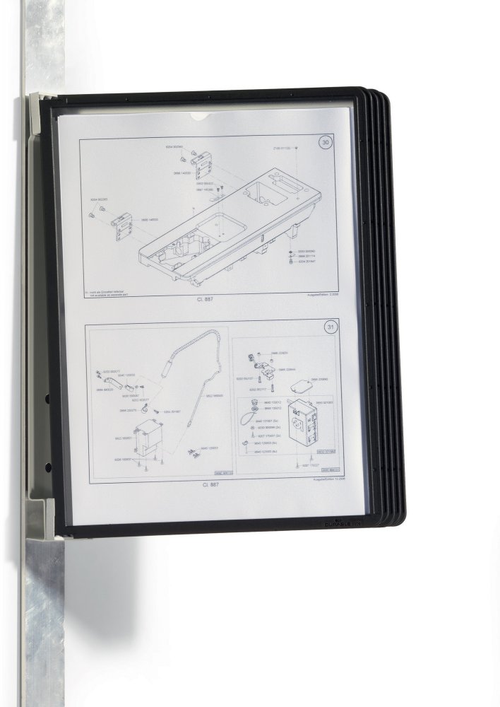 System paneli informacyjnych Durable Vario Magnetic Wall 5, ścienny, magnetyczny, A4, 5 paneli, czarny