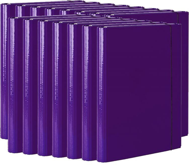 15x Teczka z gumką laminowana VauPe Large 2, A4, 20mm, fioletowy