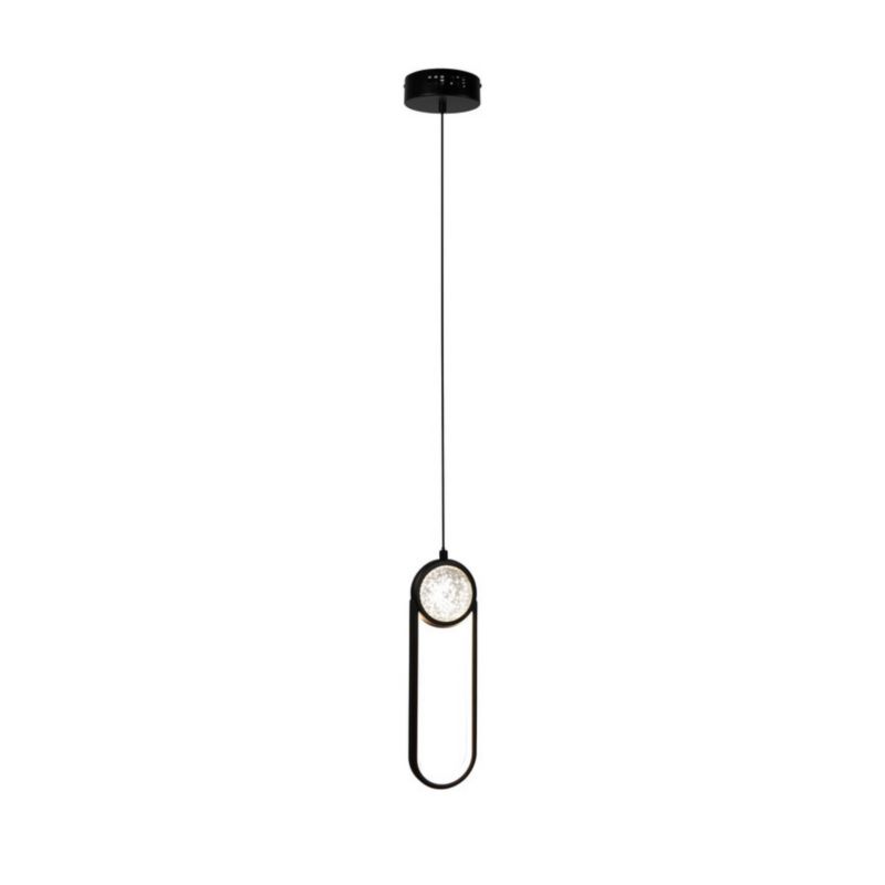 Lampa wisząca Candellux Lacrima 5585 czarna ring wbudowany LED 15W 1 szt.