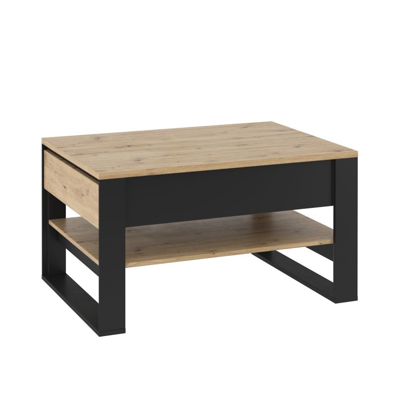 Stolik kawowy z szufladami Bettso Quaro elegancki z półką dąb artisan 1szt.