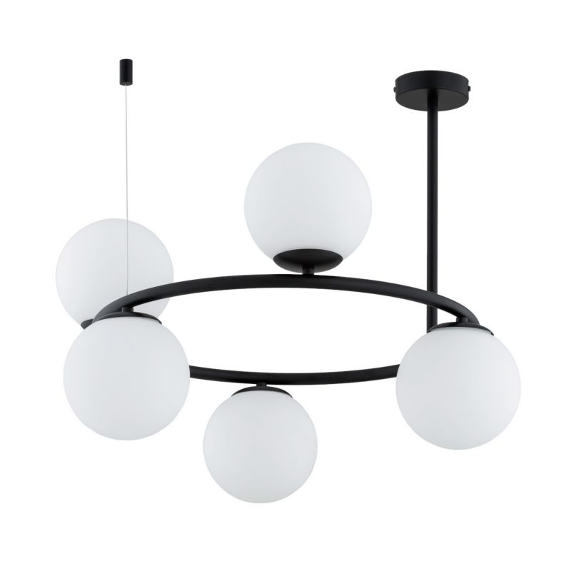 Lampa wisząca Alfa Ringo 2578 czarno-biała ring 5xE14 x 10W 1 szt.