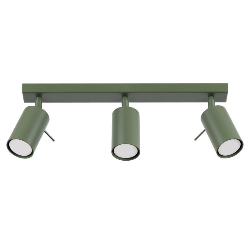Spot sufitowy Sollux Lighting Ring zielony oliwkowy 3 x GU10 x IP20 wym: 17 x 45 x 6 cm - 1 szt.