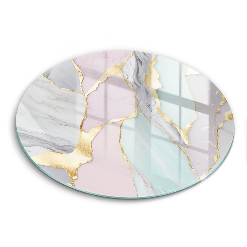 Okrągła szklana deska do krojenia Wallfluent fi40 cm Pastelowy marmur 1 szt.