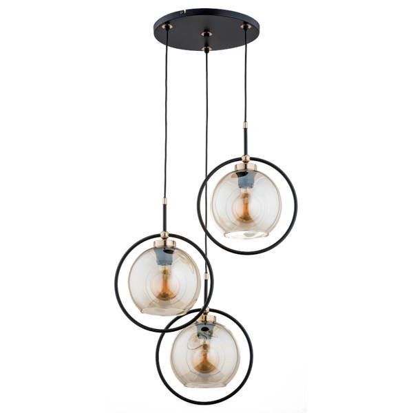 Lampa sufitowa wisząca Alfa Seldi 1770 czarno-złota industrialna 3xE27 x 15W 1 szt.