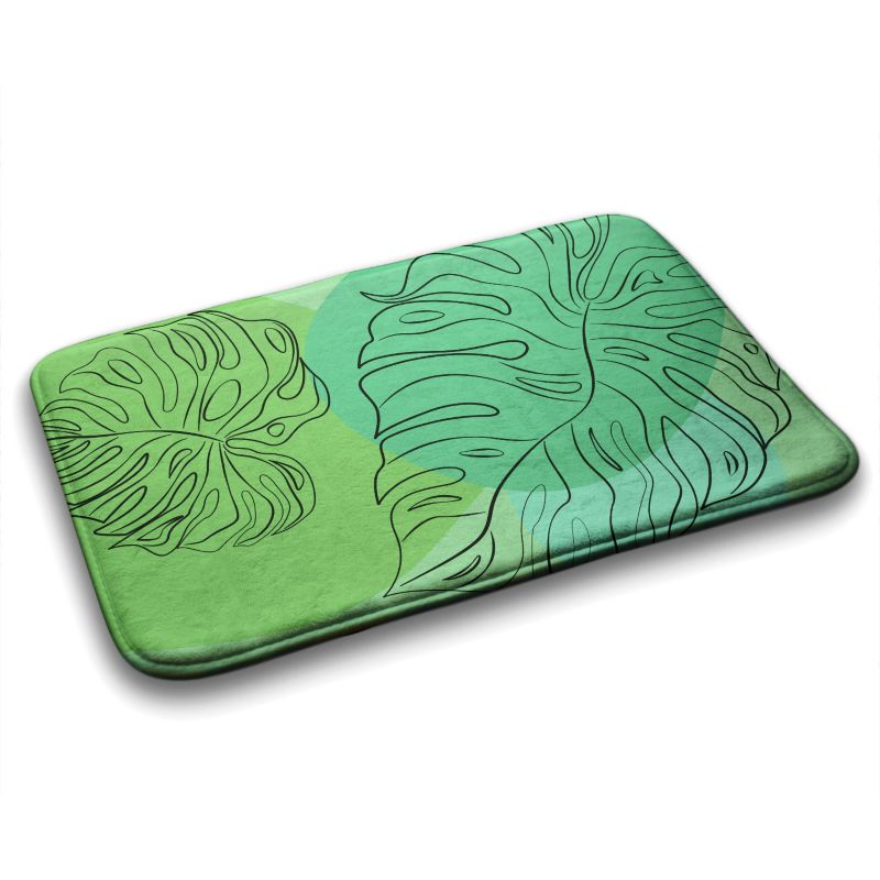 Dywanik łazienkowy Tulup 90x60cm Monstera Liście Poliester Wodoodporny 1 szt.