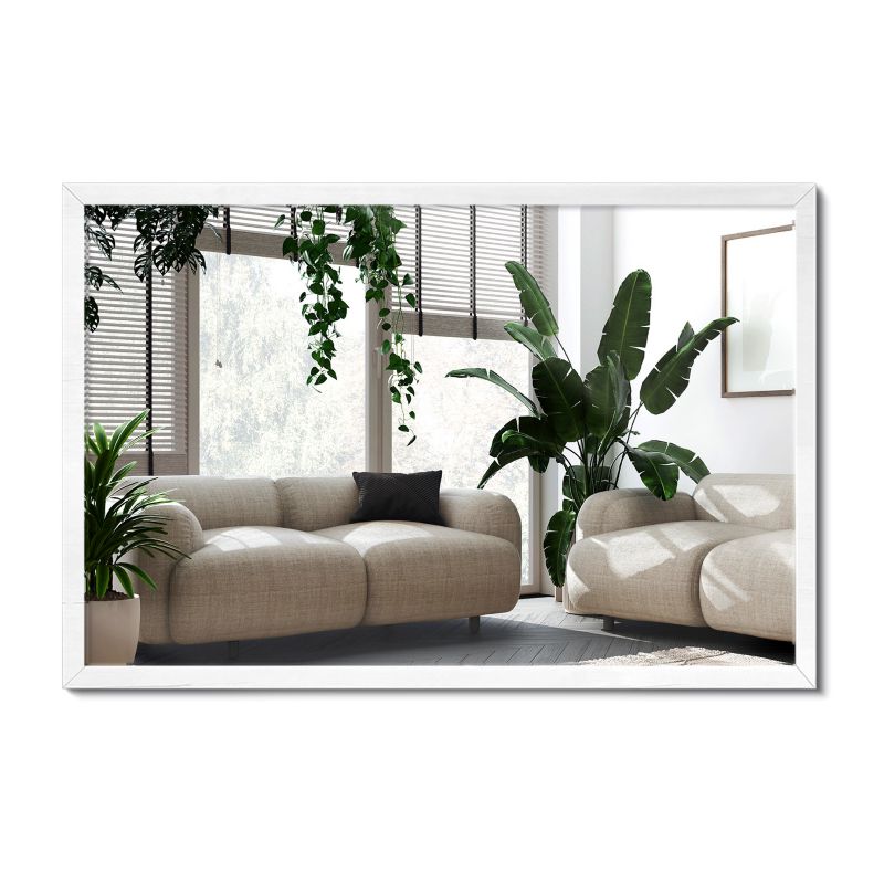 Lustro Prostokątne Glamour Wallfluent 60 x 40 cm w Białej Ramie 1 szt.