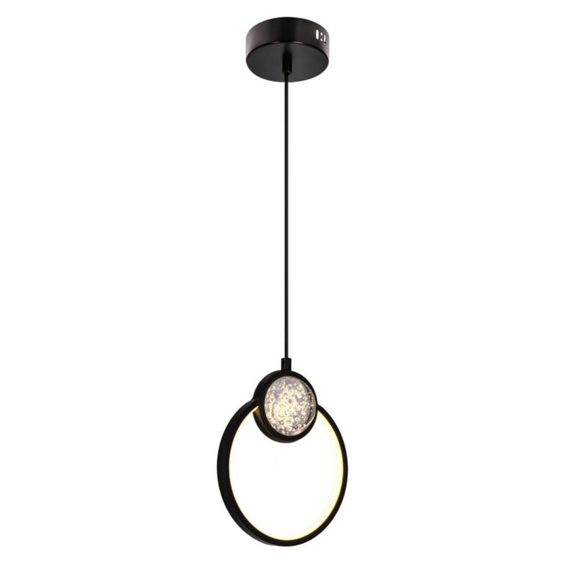 Lampa wisząca Candellux Lacrima 5592 czarna ring wbudowany LED 15W 1 szt.