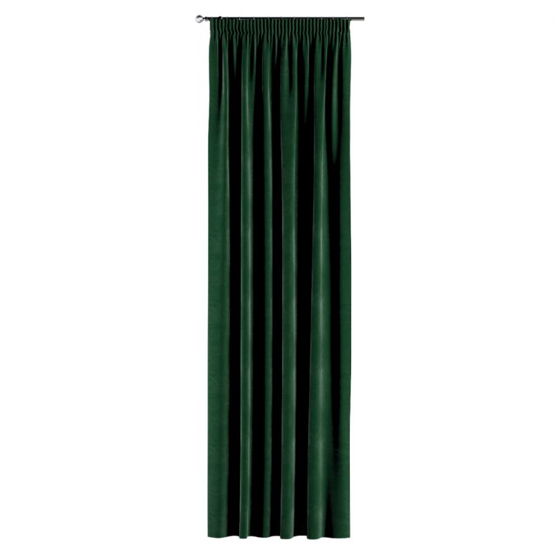 Zasłona na taśmie marszczącej 1 szt. 130 x 245 cm Dekoria butelkowa zieleń 1 szt.