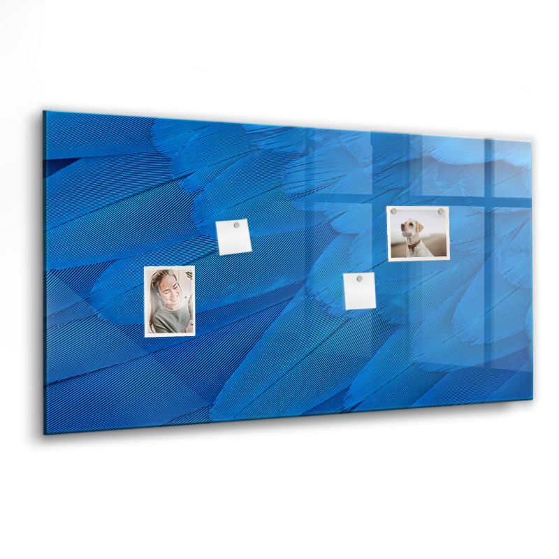 Szklana tablica magnetyczna Wallfluent 120x60 cm Pióro ptaka Biały marker 1 szt.