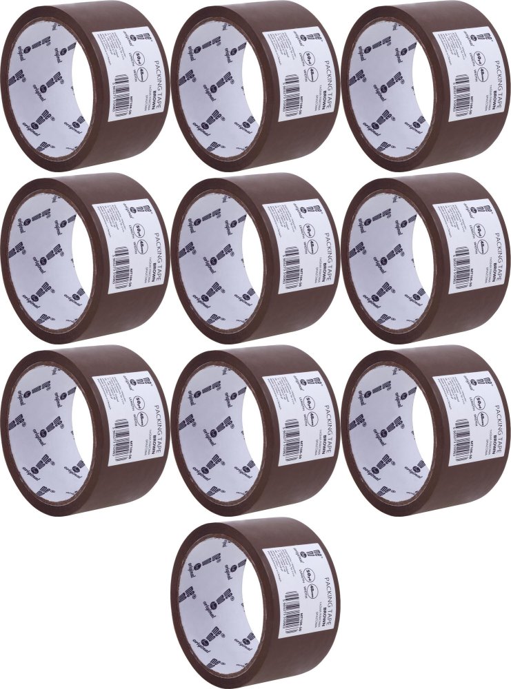 10x Taśma pakowa MemoBe, akryl, 48mmx50yd, brązowy