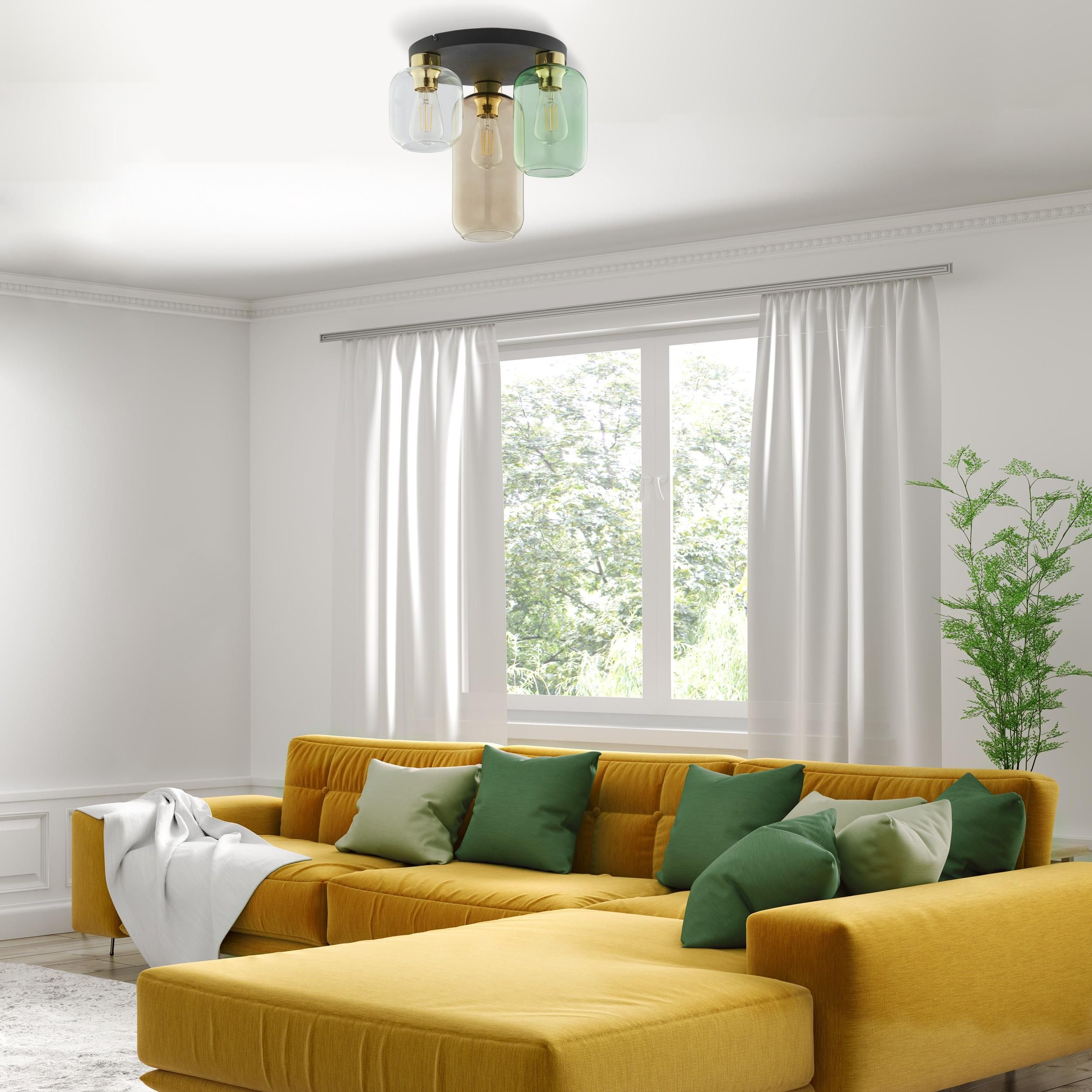 TK Lighting Marco lampa podsufitowa 3x15W czarna/zielona/brązowa 3318 - Wysyłka w 24h