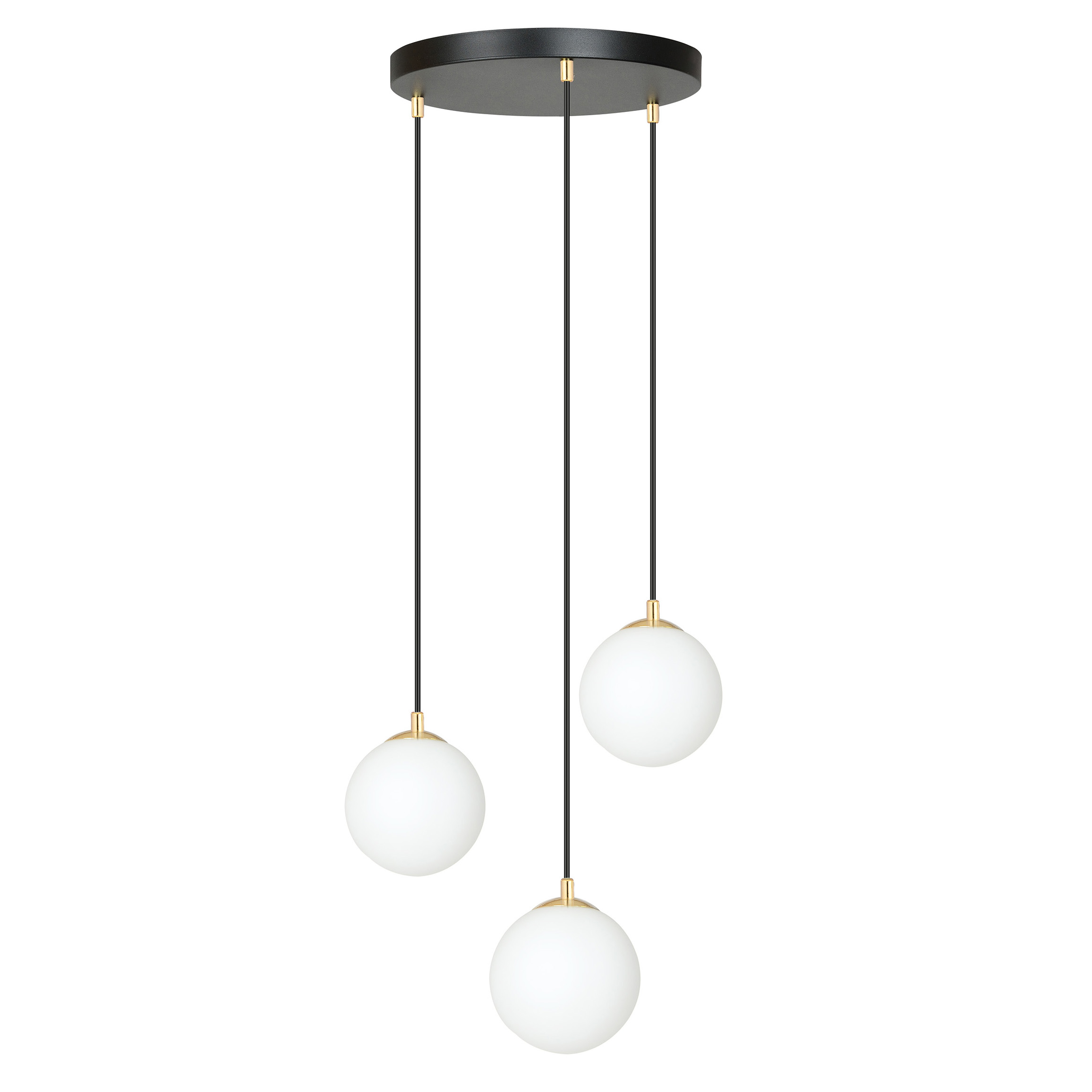 Emibig Royal lampa wisząca 3x W czarna-złota 1243/3