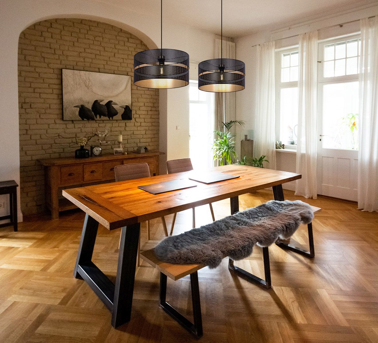 Kaja Malavi lampa wisząca 1x15 W czarna-złota K-5501