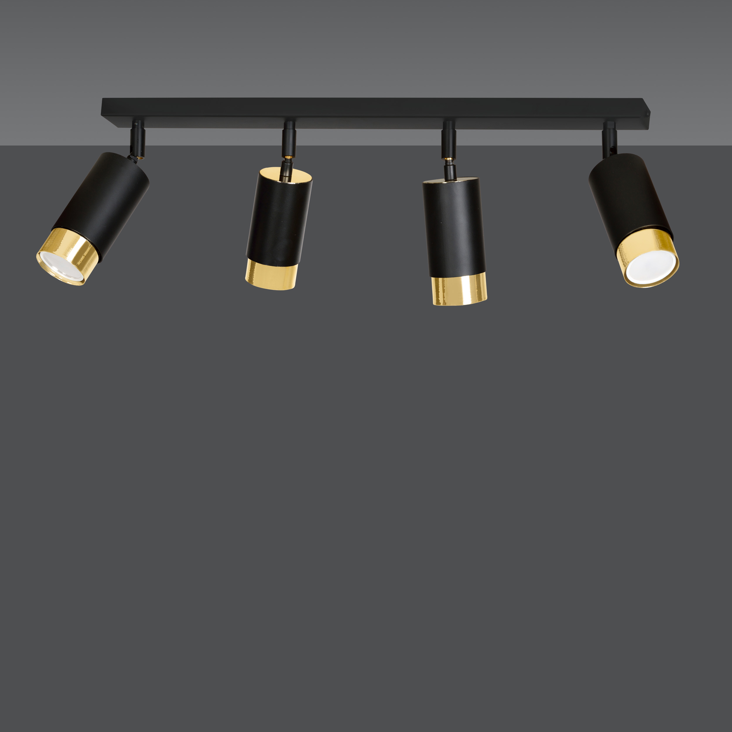 Emibig Hiro lampa podsufitowa 4x8 W czarna-złota 965/4