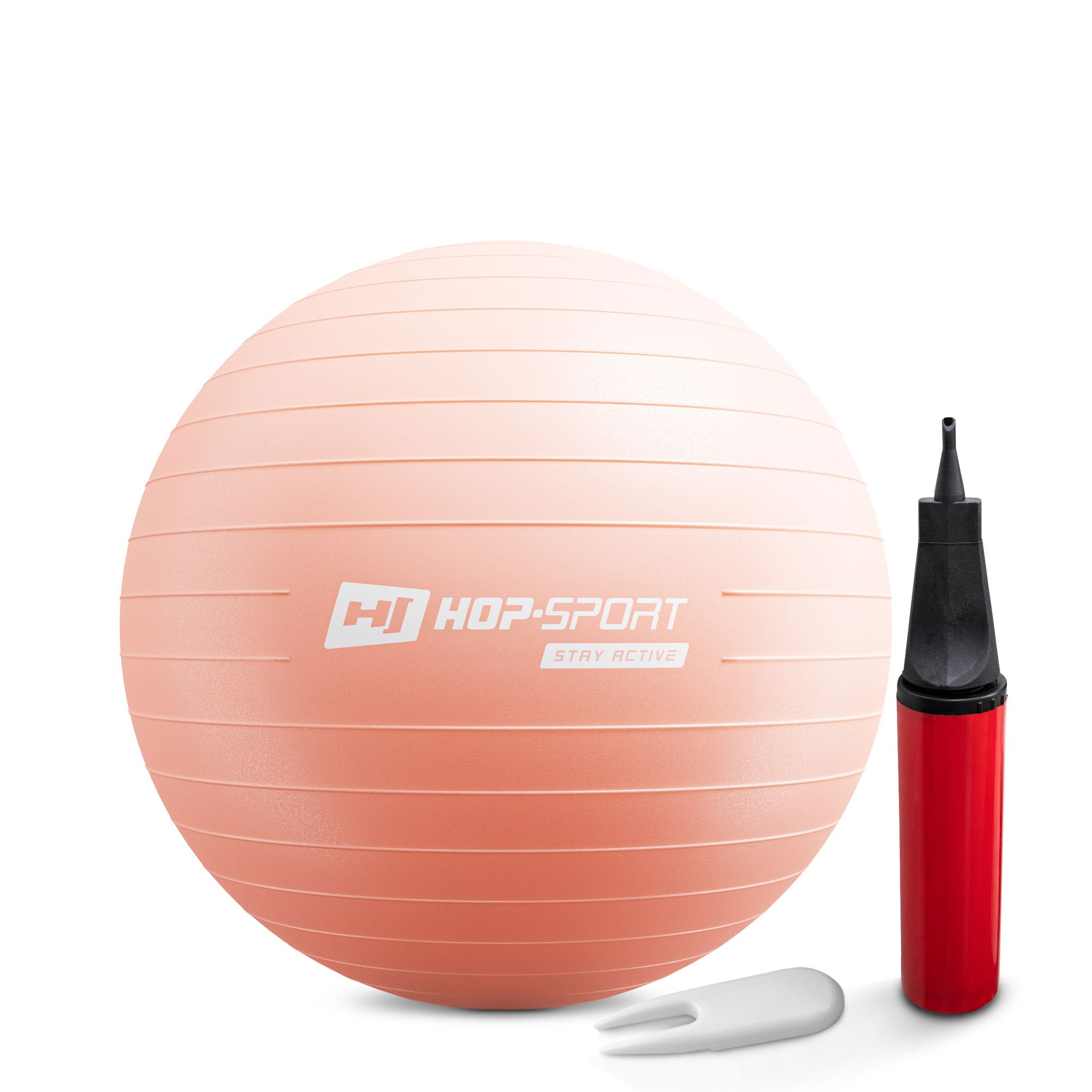 Piłka fitness 55cm z pompką - jasnoróżowa