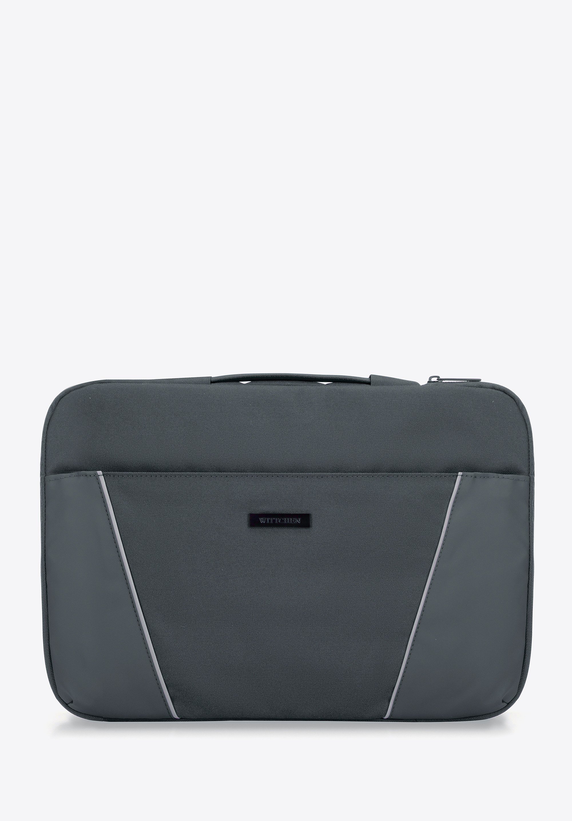 Pokrowiec na laptopa 15'' z ukośnymi przeszyciami szary