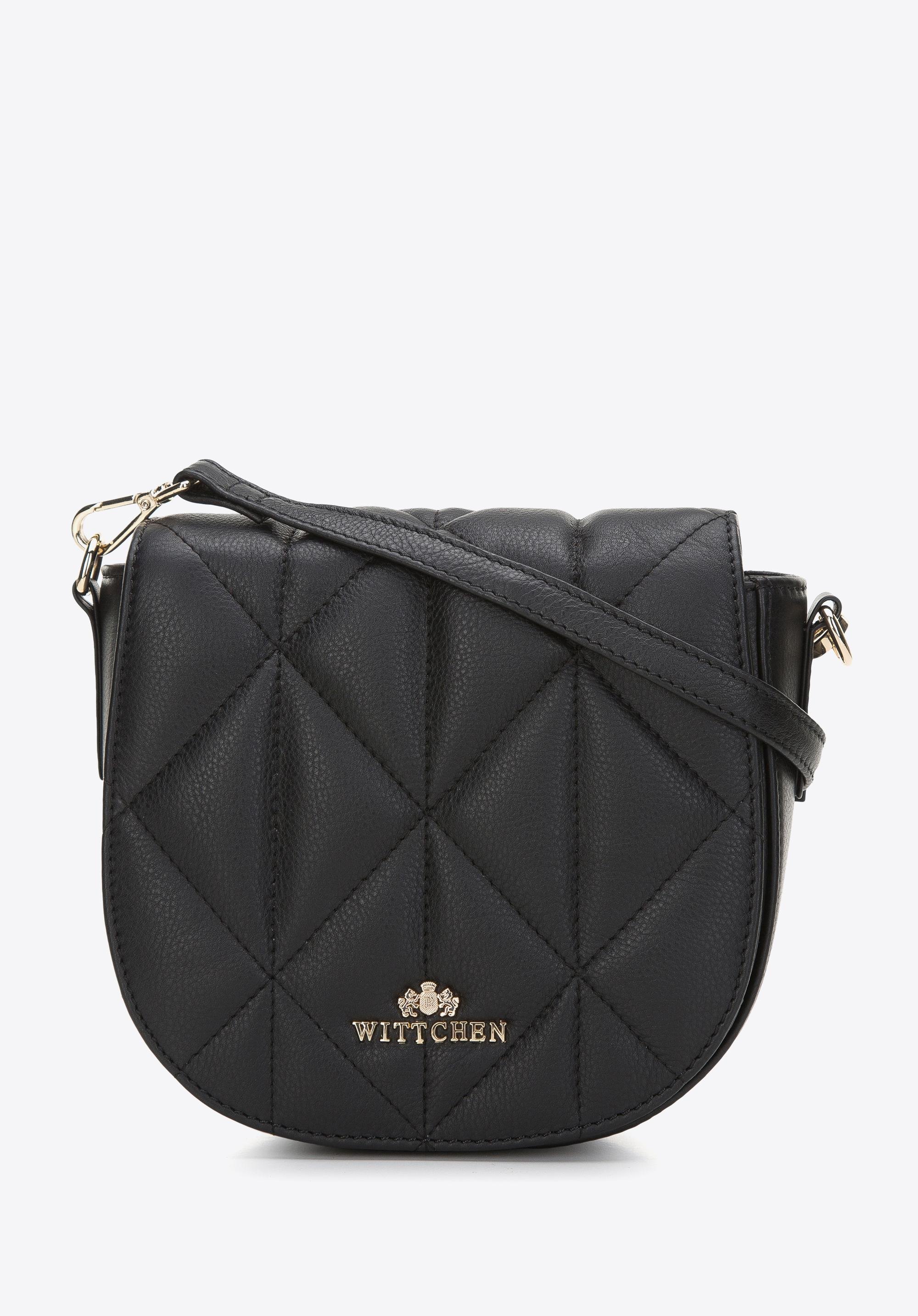 Damska torebka saddle bag z pikowanej skóry czarna