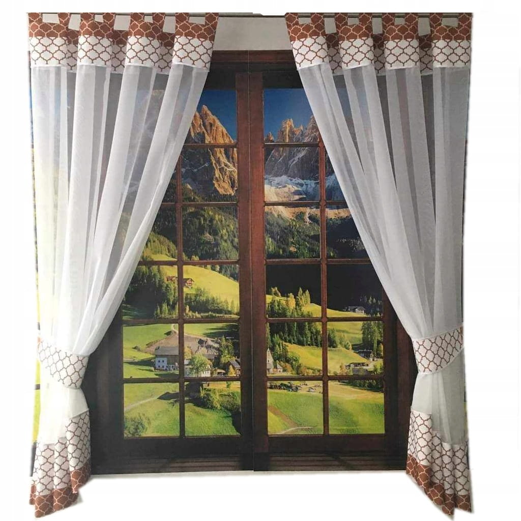 Zasłony z Wzorem Marokańskiej Koniczyny 160x150, Idealne do Kuchni
