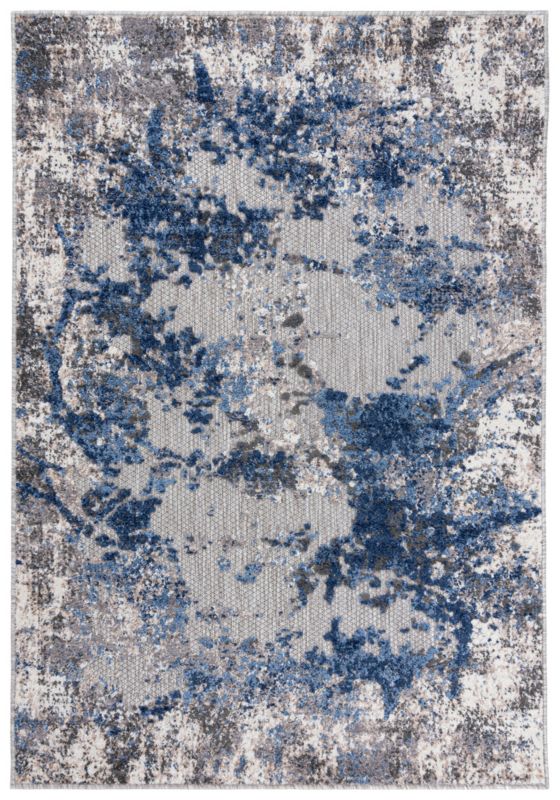 Dywan Zewnętrzny / Wewnętrzny Płaskotkany Aventura ED15A prostokąt Mazovia 120x 170 cm niebieski,szary motyw abstrakcyjny 1 szt.