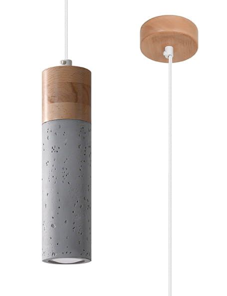 Lampa sufitowa wisząca Sollux Lighting Zane 5622 brązowo-szara szerokość 10 cm 1xGU10 x 40W 1 szt.