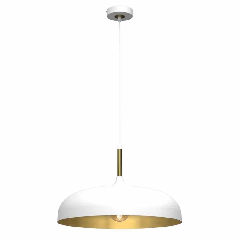 Lampa wisząca Milagro Lincoln 8998 biało-złota szerokość 45 cm 1xE27 x 60W 1 szt.