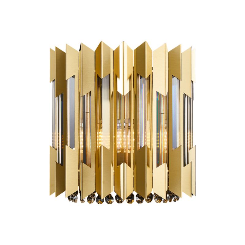 Kinkiet ścienny Milagro Ritz złoty szkło kryształowe 2 x E14 x 40W IP20 wym: 26,5 x 16,5 x 26,5 cm - 1 szt.