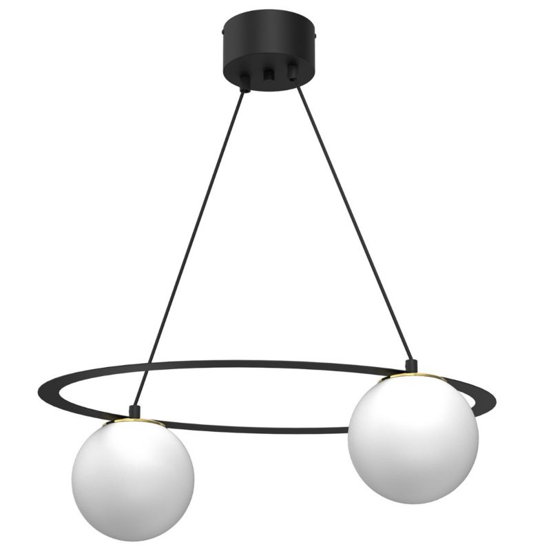 Lampa wisząca Luminex Ballo 6702 czarny matowa-biała-złota minimalistyczna 2xE27 x 15W 1 szt.