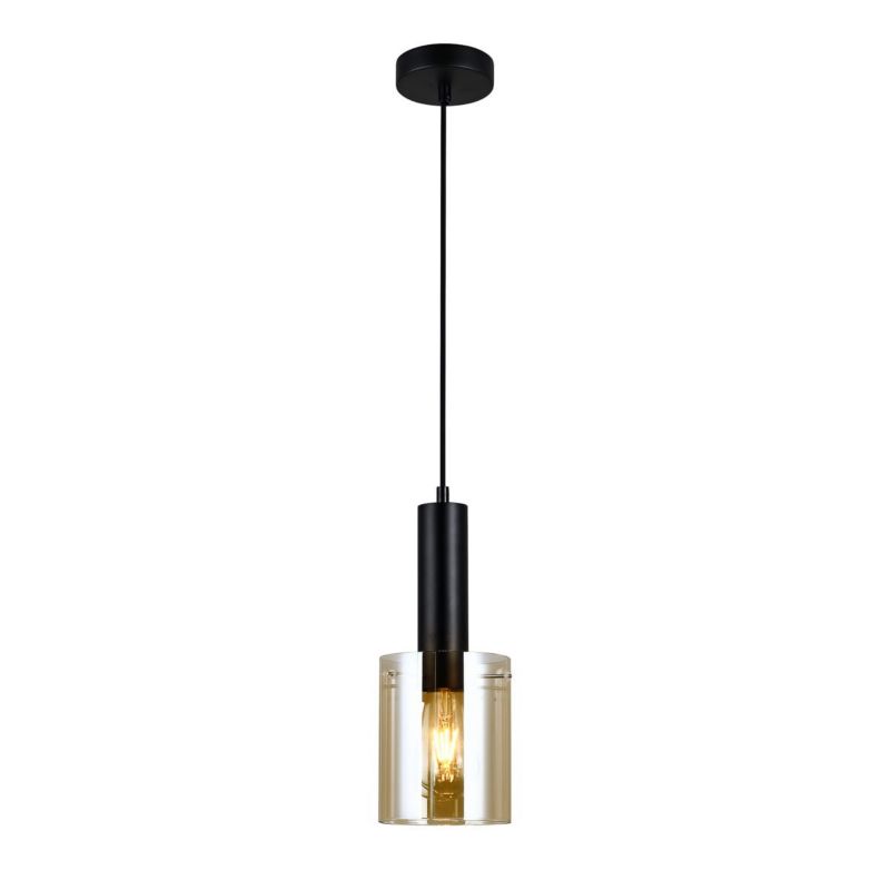 Lampa sufitowa wisząca Italux Sardo 1300 czarno-złota nowoczesna 1xE27 x 1 szt.