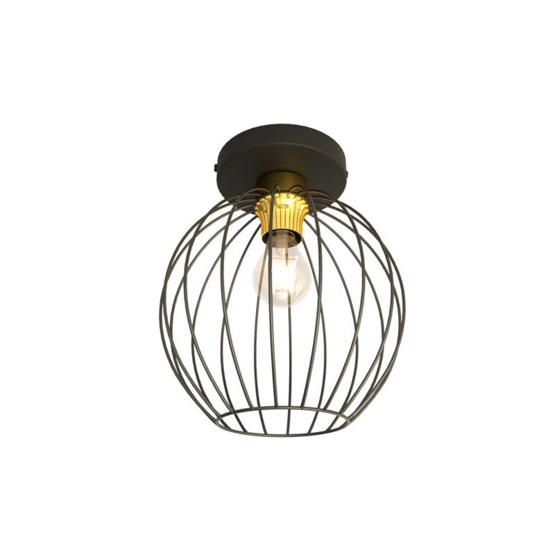 Lampa sufitowa wisząca Emibig Nest 0351 czarno-złota industrialna 1xE27 x 15W 1 szt.