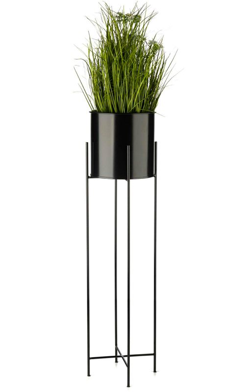 Kwietnik stojący HowHomely Metalowy Czarny 24x95 cm 1 szt.