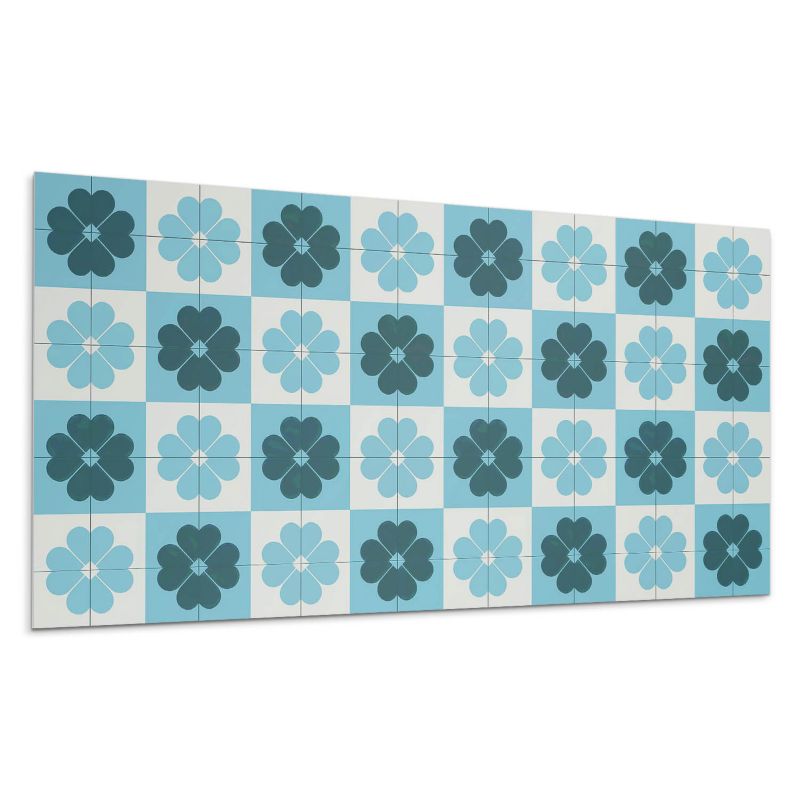 Kafelki samoprzylepne Wallfluent 40x20 cm Wzór kwiatów na kracie 10 szt.