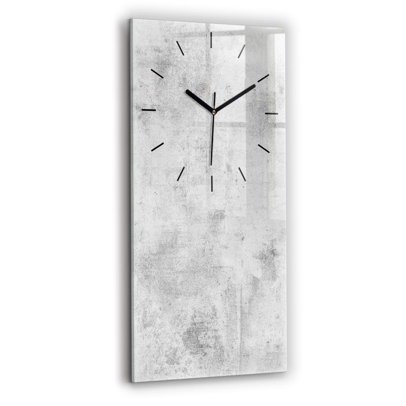 Zegar szklany czarne wskazówki Wallfluent 30x60 cm Betonowy mur 1 szt.