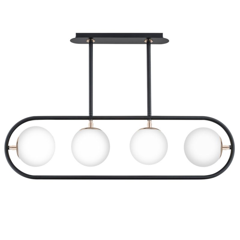 Lampa wisząca Alfa Saran 1113 czarno-biała-złota nowoczesna 4xE14 x 10W 1 szt.