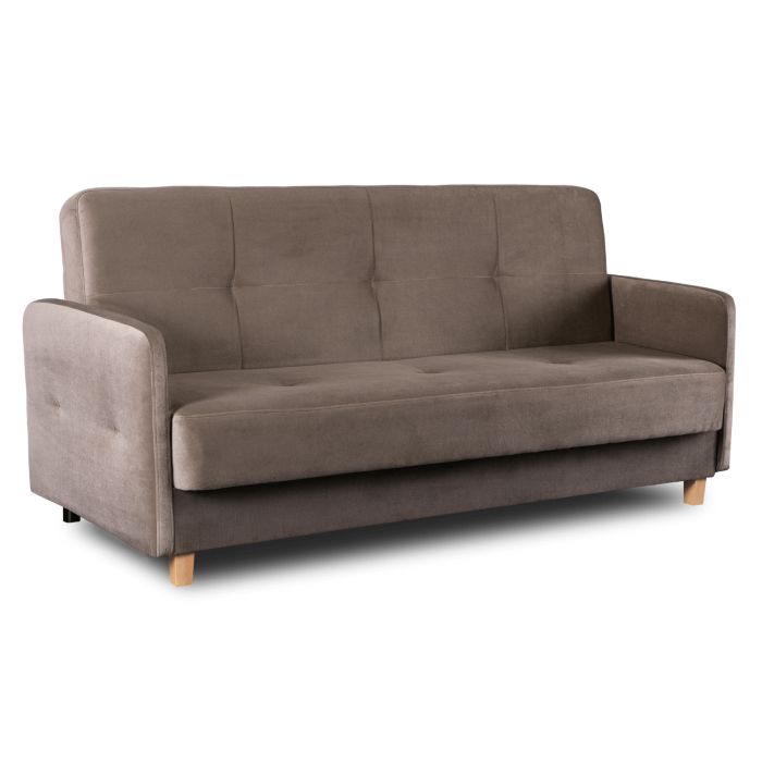 Sofa Cuba Mebel Elite Rozkładana z Funkcją Spania i Pojemnikiem Beżowa 1 szt